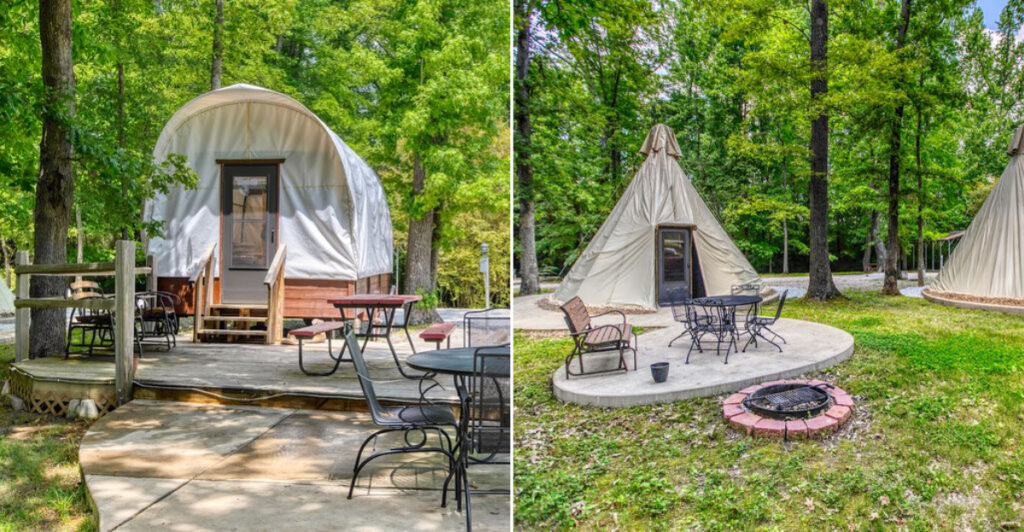 This Tennessee Campground Lets You Sleep in a Covered Wagon or Teepee