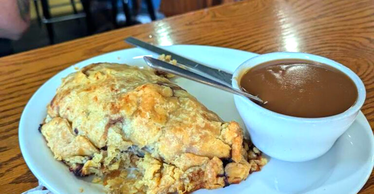This Tiny Michigan Restaurant Serves Yooper Pasties So Big They Spill Off the Plate