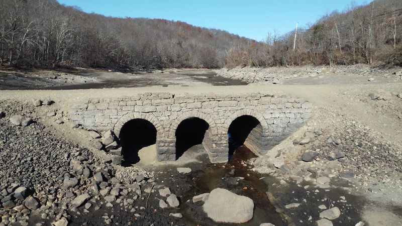 A rare appearance tied to low water