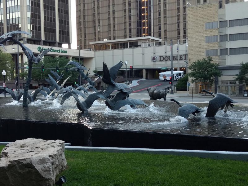Bronze Geese Take Flight: Art Soaring Into the Sky