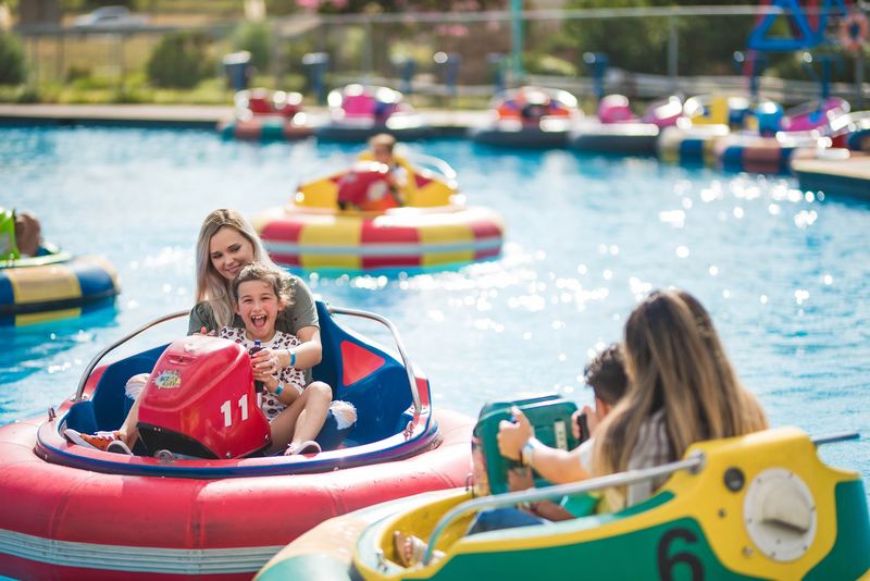 Bumper Boats and the Water Attraction Scene Bumper Boats and the Water Attraction Scene
