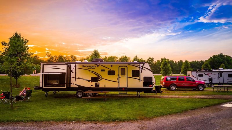 Camping on Rolling Hills Above the Water Park Camping on Rolling Hills Above the Water Park
