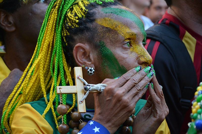 Fans Wearing Elaborate Costumes Based on National Symbols Fans Wearing Elaborate Costumes Based on National Symbols