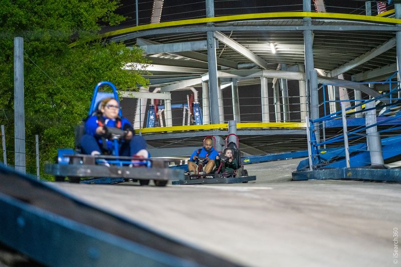 Go-Kart Racing on a Track With a Serious Slope Go-Kart Racing on a Track With a Serious Slope