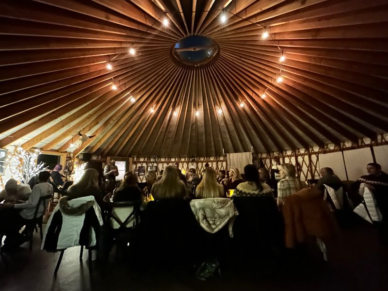 Inside the Yurt: Candlelight, Warmth, and Communal Tables Inside the Yurt: Candlelight, Warmth, and Communal Tables
