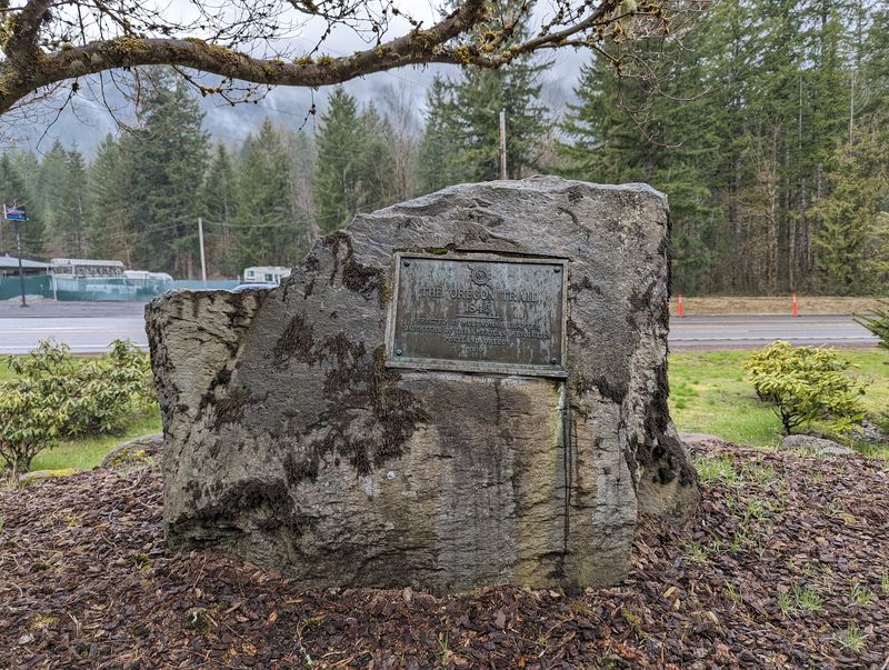 Oregon Trail 1845 Historic Marker, Rhododendron Oregon Trail 1845 Historic Marker, Rhododendron