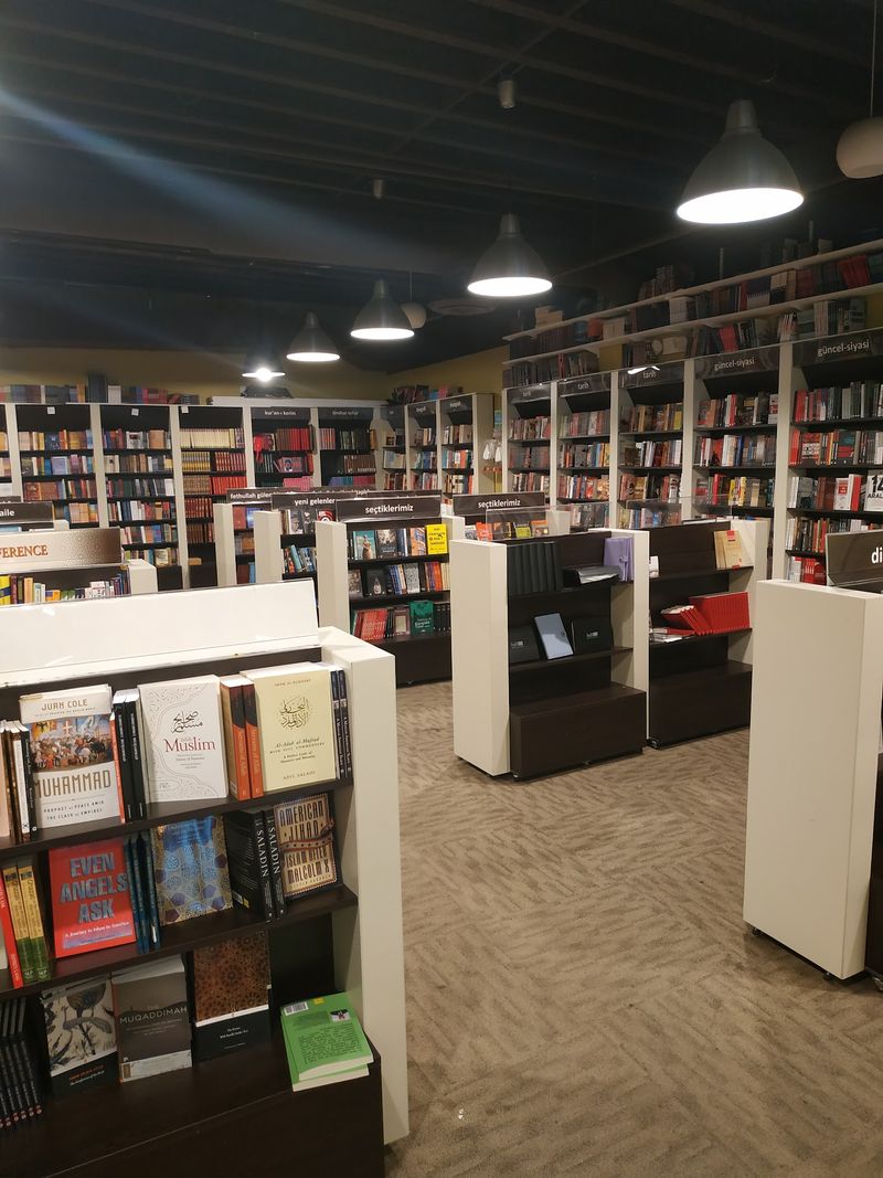 Shelves with Turkish, Islamic, and interfaith selections