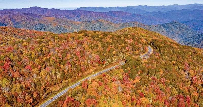The 43 miles run from North Carolina into Tennessee The 43 miles run from North Carolina into Tennessee