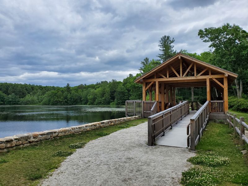 The Covered Bridge and Places to Sit The Covered Bridge and Places to Sit