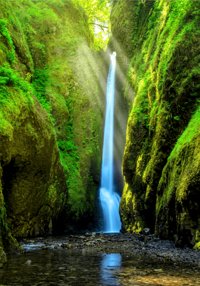 The Four Waterfalls Along Oneonta Creek