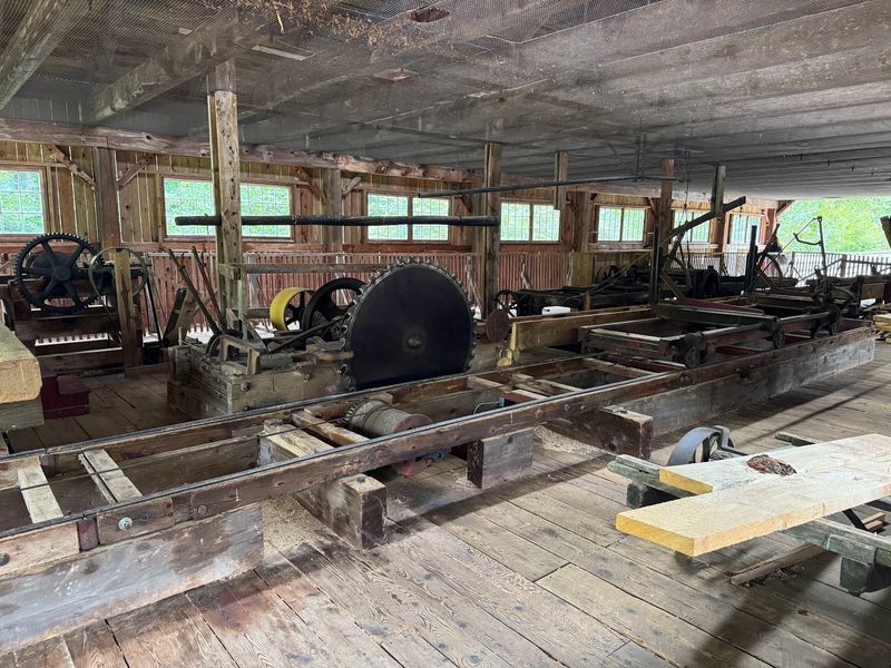The Steam-Powered Sawmill in Action The Steam-Powered Sawmill in Action