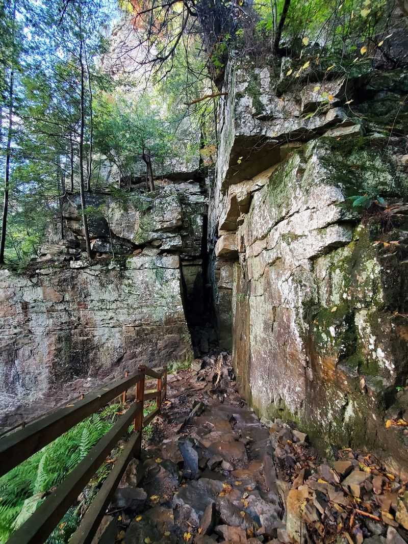 The Steep Climb Down to the Base