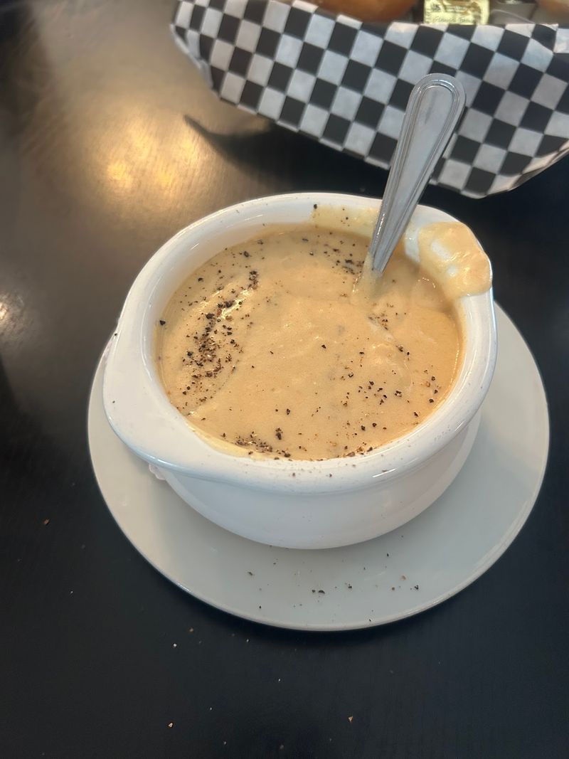 The clam chowder as the smart first order The clam chowder as the smart first order