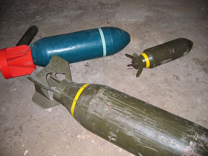 Unexploded World War II Bombs Secured by Disposal Teams