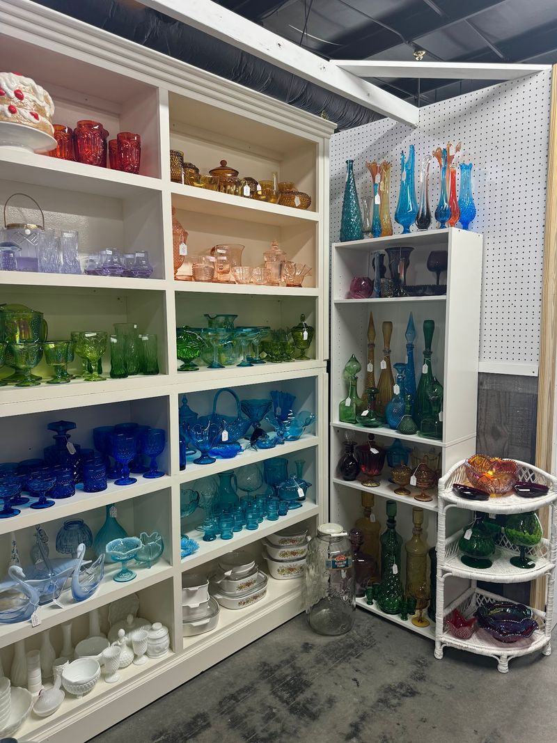 Vintage Colored Glassware And Records Vintage Colored Glassware And Records