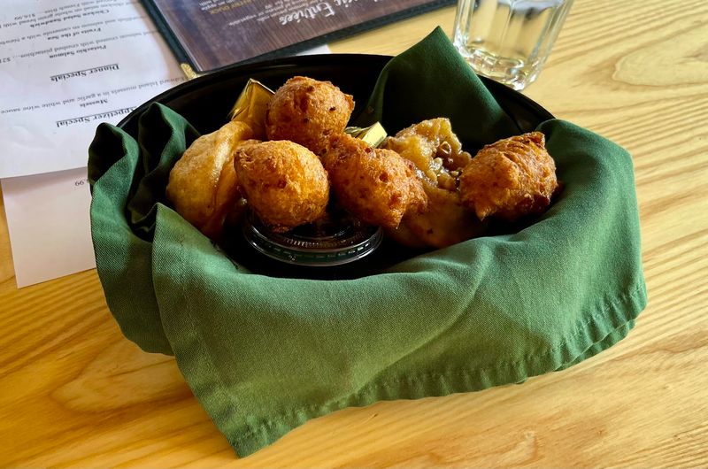 Warm Pecan Rolls and Corn Fritters on the House
