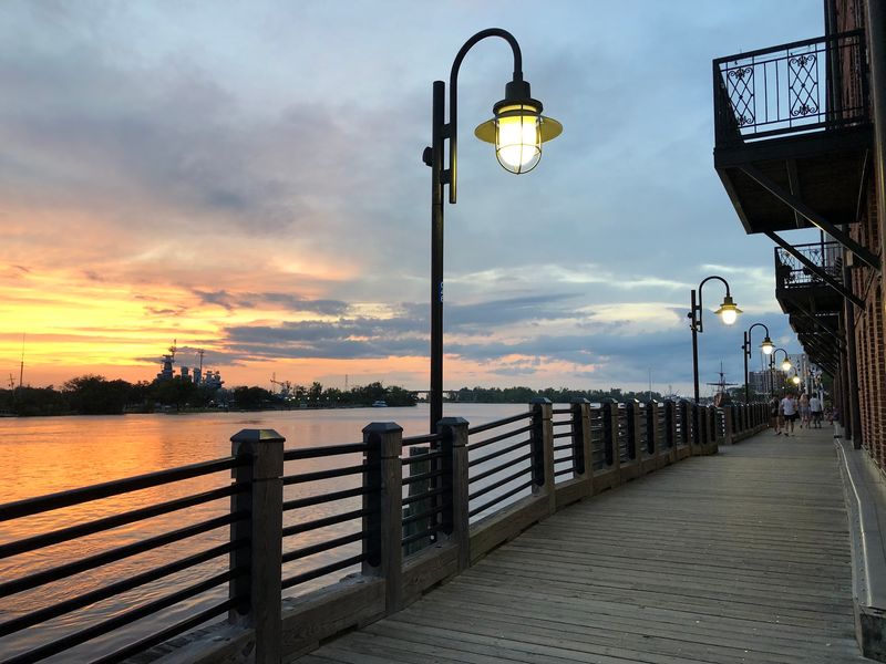 Wilmington Riverwalk, Battleship Eastside Site., Wilmington, North Carolina
