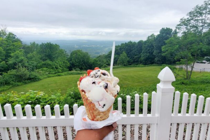 On a Scenic Warwick, This Barn-Style Creamery Scoops Homemade Ice Cream Made Fresh On-Site With Valley Views