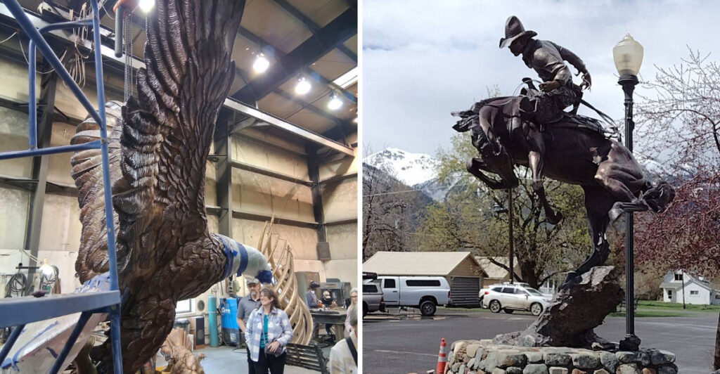 This Oregon Town Has More Bronze Sculptures Than People and a Brilliant Blue Lake