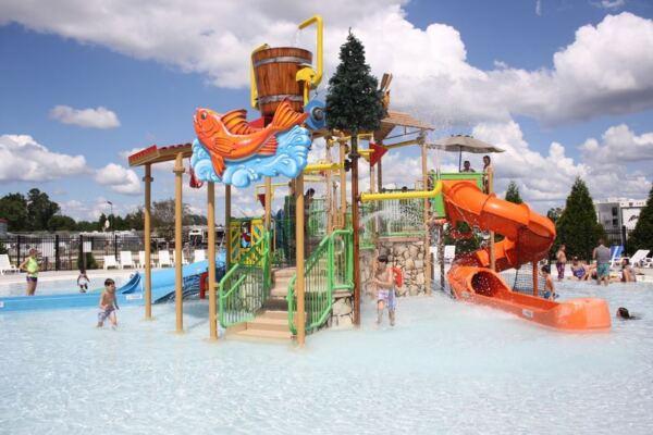 At This North Carolina Campground, Kids Get A Splash Pad, A Waterslide, And Three Pools To Roam