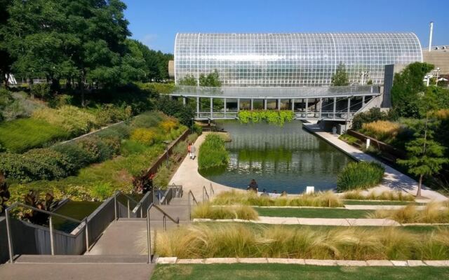 This Downtown Oklahoma City Garden Hides a Multi-Story Tropical Conservatory in Fifteen Acres of Green