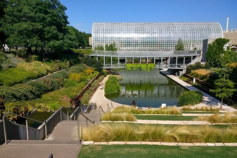 This Downtown Oklahoma City Garden Hides a Multi-Story Tropical Conservatory in Fifteen Acres of Green