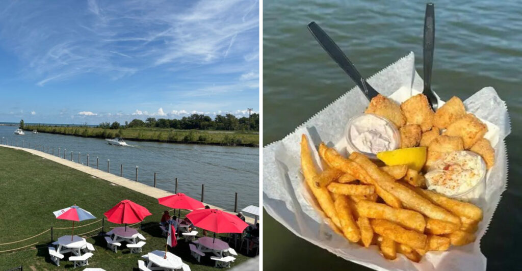 This Riverfront Ohio Favorite Serves Fresh Lake Erie Perch With Boats Drifting Past a Lighthouse