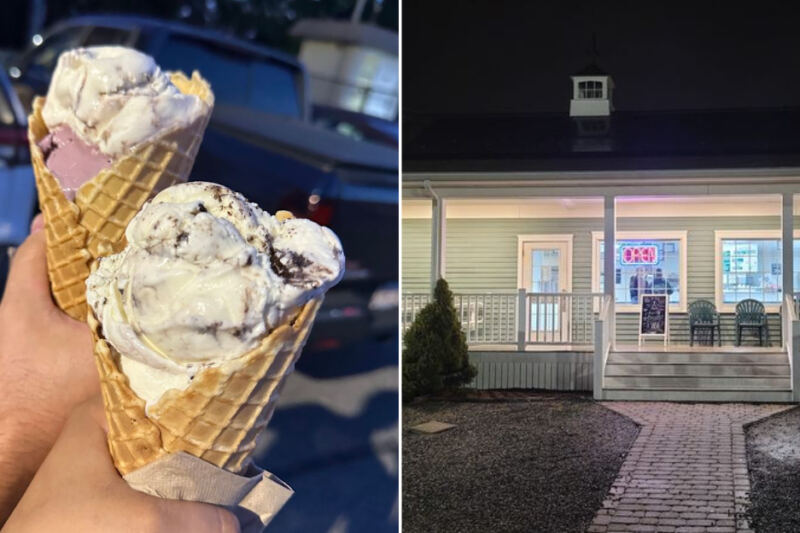 This Somerset Creamery in Massachusetts Makes Its Own Waffle Cones in the Window While the Line Wraps for Homemade Scoops