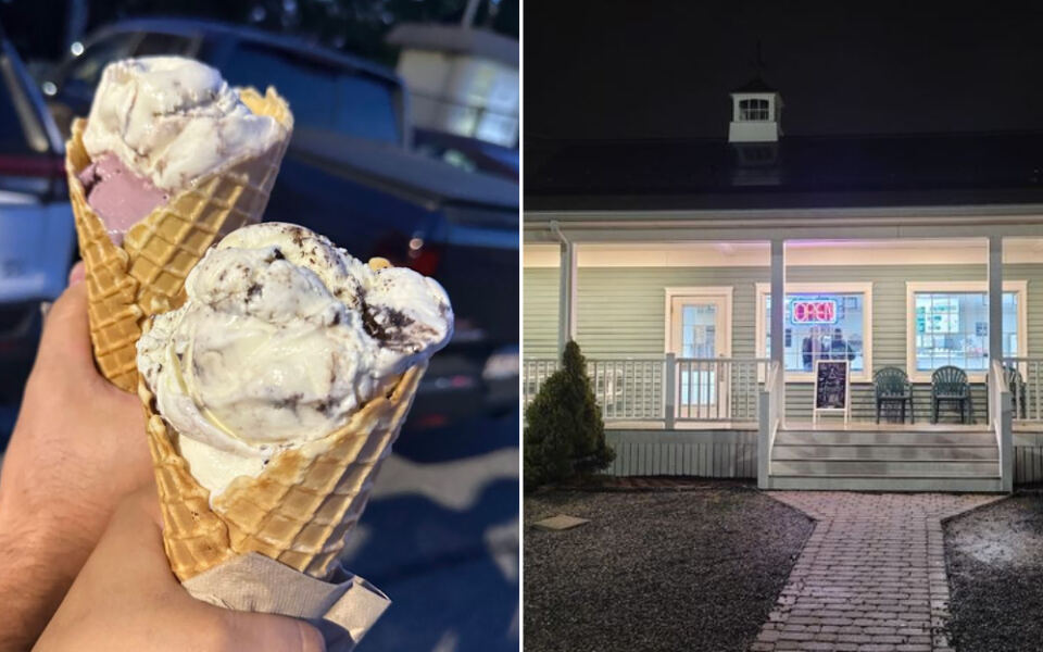 This Somerset Creamery in Massachusetts Makes Its Own Waffle Cones in the Window While the Line Wraps for Homemade Scoops