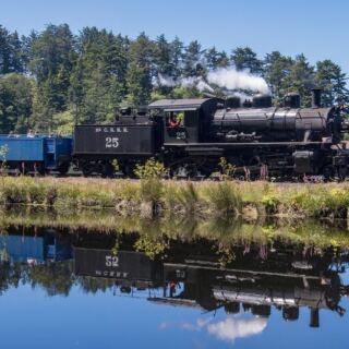 This Oregon Scenic Railroad Runs a Historic Steam Train Along Tillamook Bay Past Seals, Whales, and Bald Eagles
