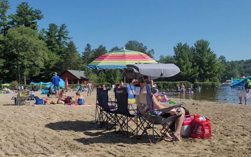 This Massachusetts State Park Has a Big Sandy Lake Beach With a Roped-Off Swim Area and a Gentle Sandy Bottom