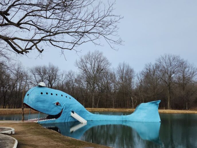 This Oklahoma Route 66 Landmark Lets You Walk Right Inside a Giant Blue Whale From 1972
