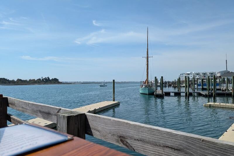 This North Carolina Waterfront Restaurant Serves Crab-Stuffed Mahi on a Deck Over Morehead City Harbor