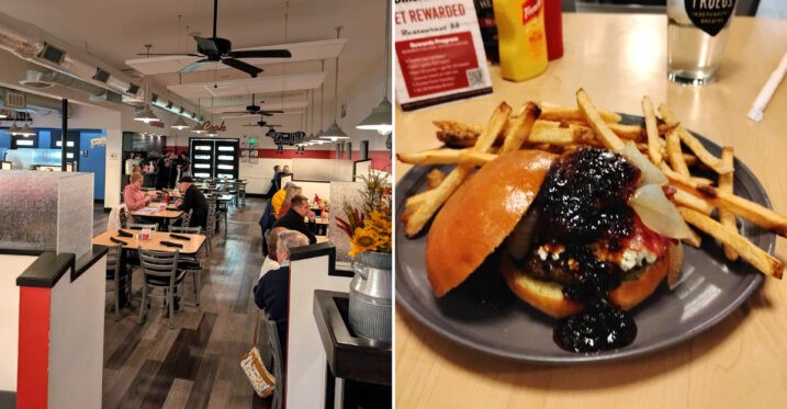This Delaware Restaurant Serves a Burger Topped With a Cinnamon Roll and Cream Cheese Frosting
