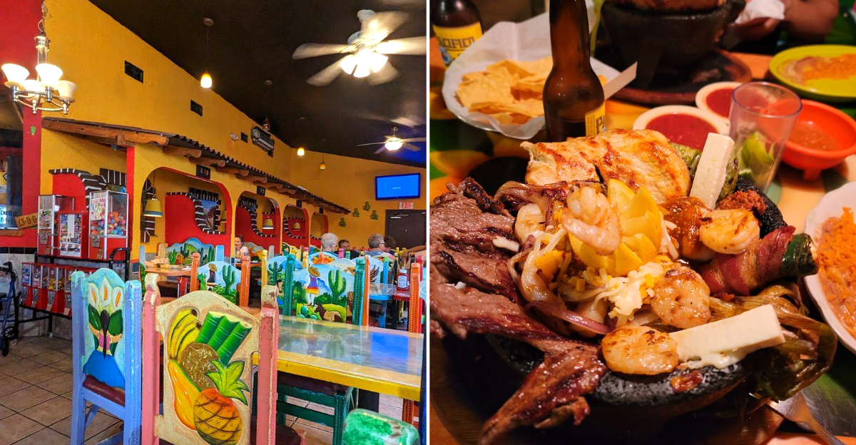 This Kansas Mexican Spot Piles Steak, Shrimp, Chicken, and Chorizo Into One Massive Molcajete