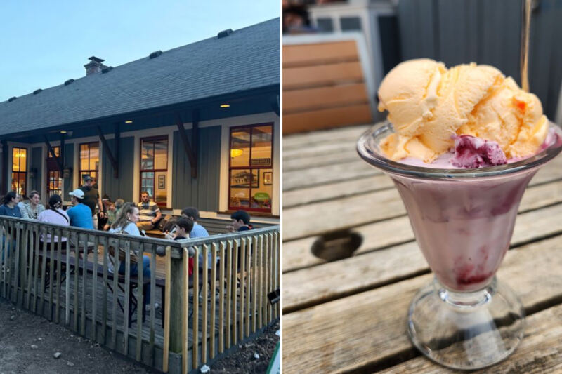 This Indiana Ice Cream Shop Scoops Its Flavors Inside a Charming Former Train Depot