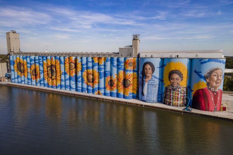 Why This Tiny Oklahoma Town Painted Its Grain Elevators Into Towering Roadside Murals