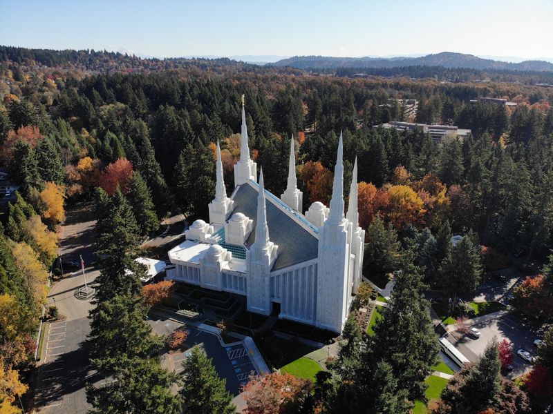 A Marble Landmark Hidden Behind the Trees of Lake Oswego
