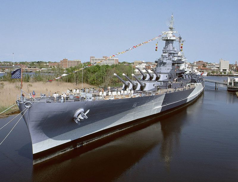 A Steel Giant Docked Along the Cape Fear River