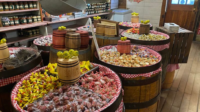 Barrels of Candy and Ice-Cold Glass-Bottle Sodas Barrels of Candy and Ice-Cold Glass-Bottle Sodas