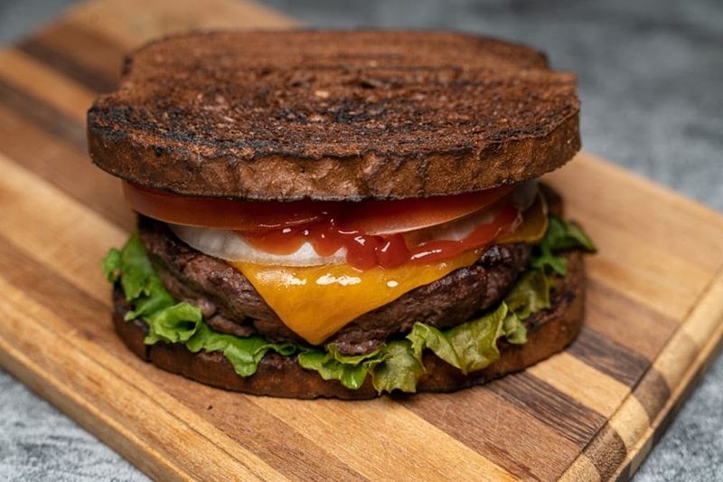Burgers on Dark Rye Bread Burgers on Dark Rye Bread