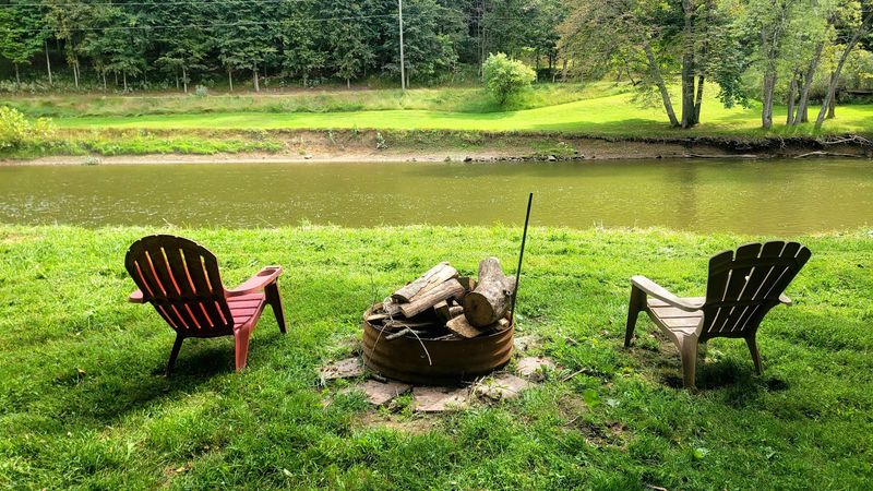 Camping Right on the River Bank Camping Right on the River Bank