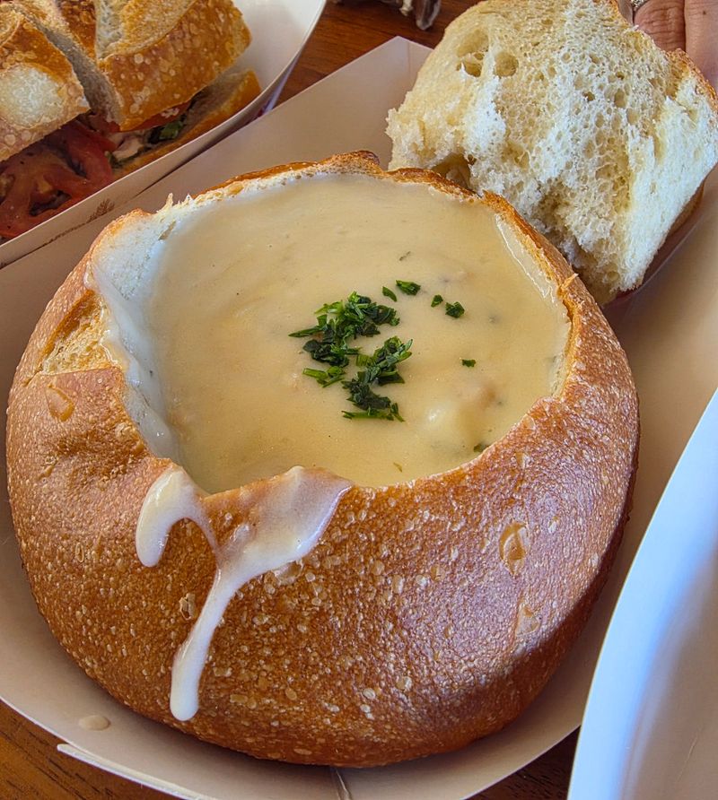 Clam Chowder in a Sourdough Bowl Clam Chowder in a Sourdough Bowl