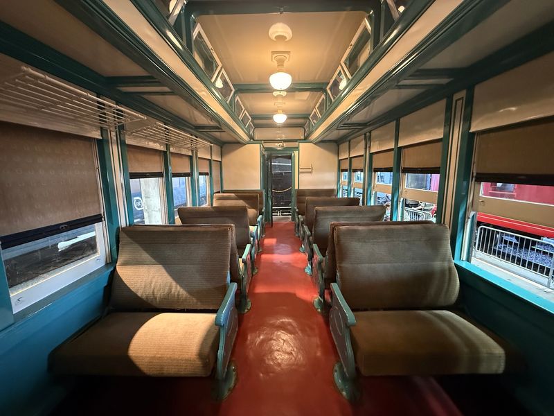 Climbing Through Vintage Rail Cars