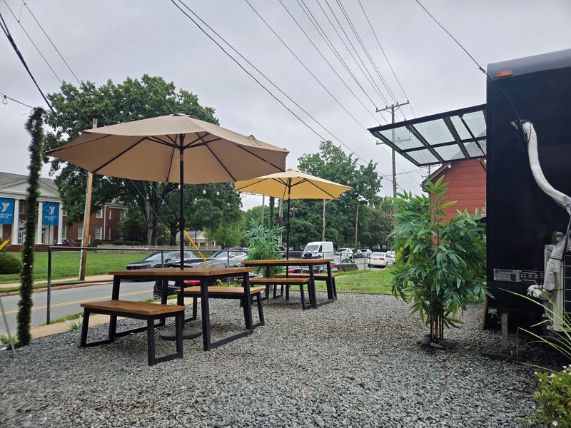 Cozy Outdoor Seating Under the Umbrellas