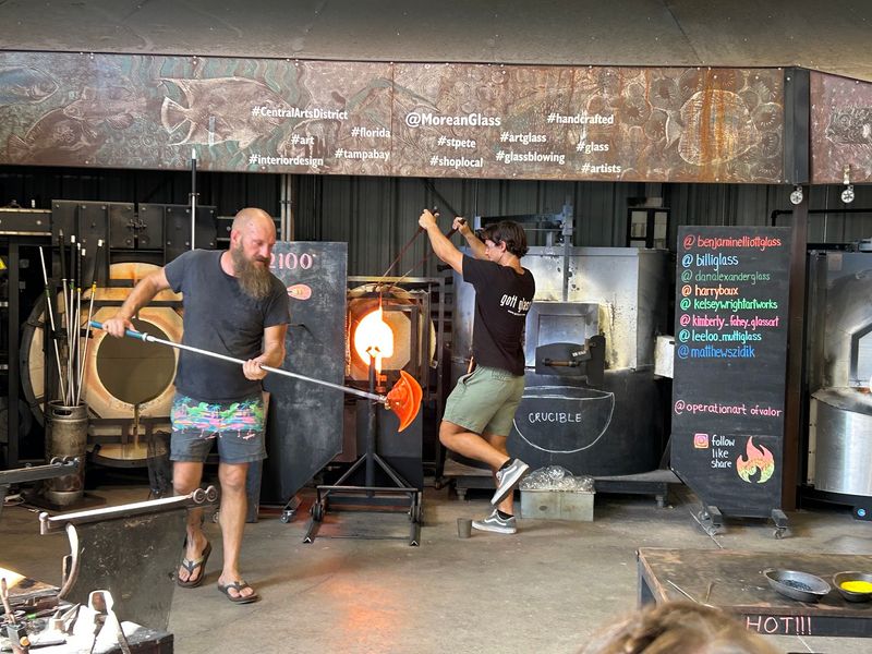 Front-Row Seats at the Hourly Glassblowing Demo Front-Row Seats at the Hourly Glassblowing Demo