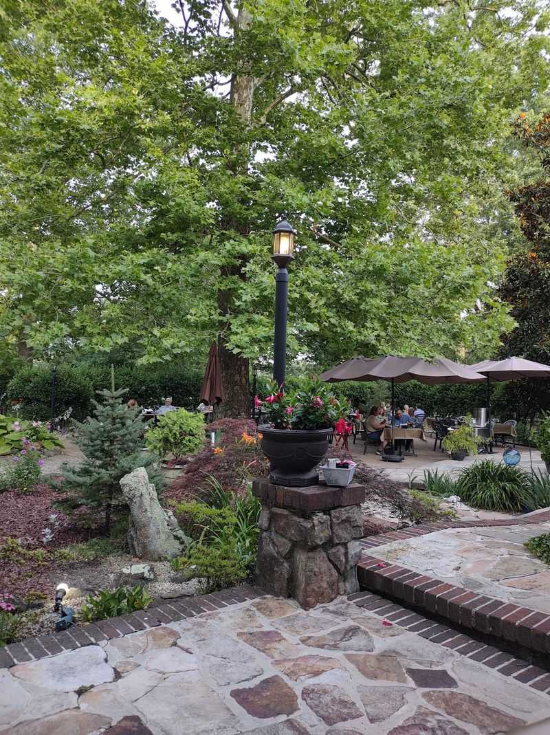 Gardens and Patio Under the Trees Gardens and Patio Under the Trees