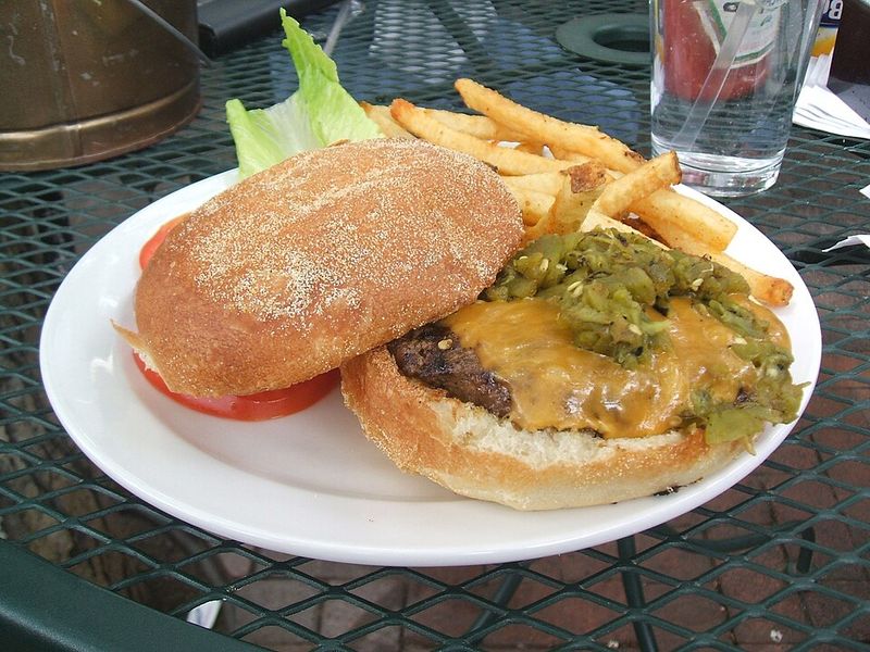 Green Chile Cheeseburger - New Mexico Green Chile Cheeseburger - New Mexico
