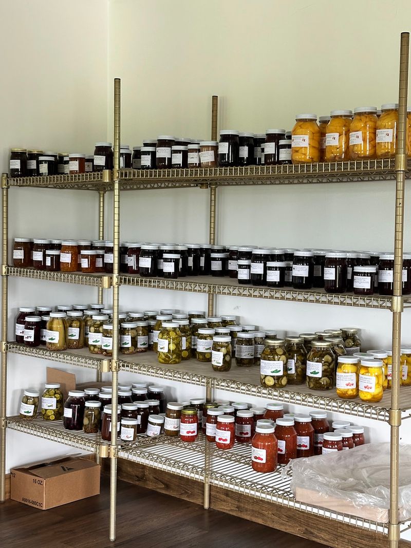 Handmade Jams and Jellies Lining the Shelves Handmade Jams and Jellies Lining the Shelves