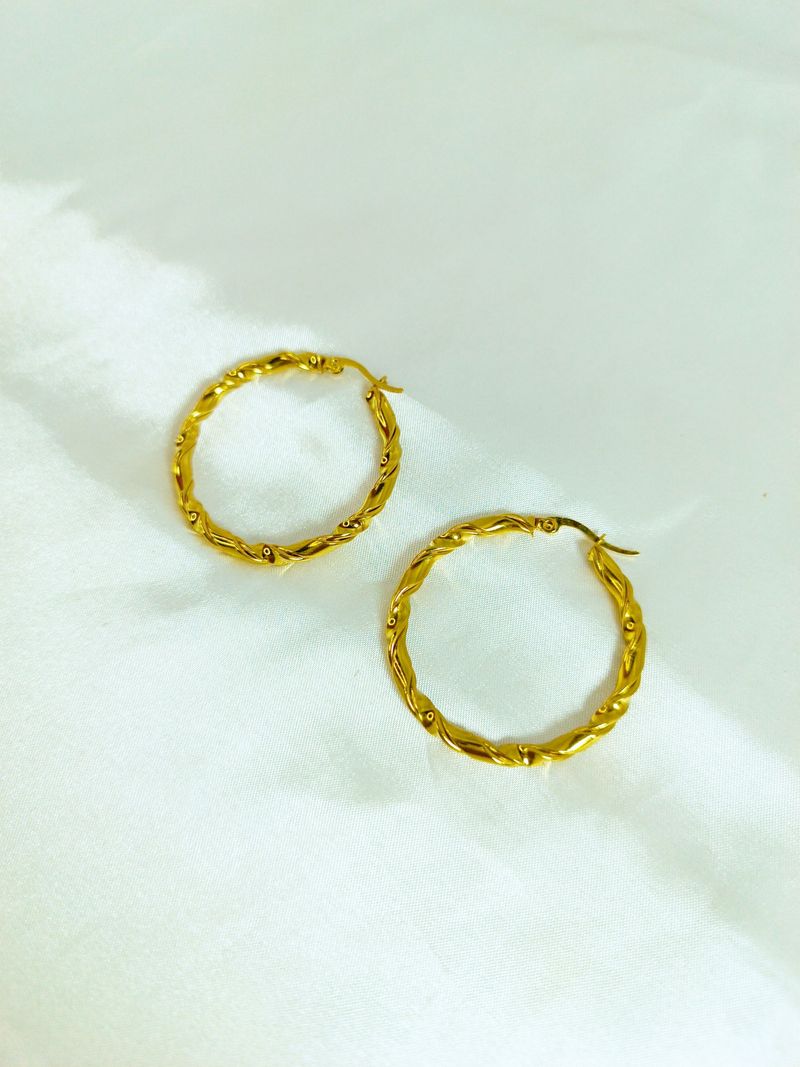 Hoops and Bamboo Earrings